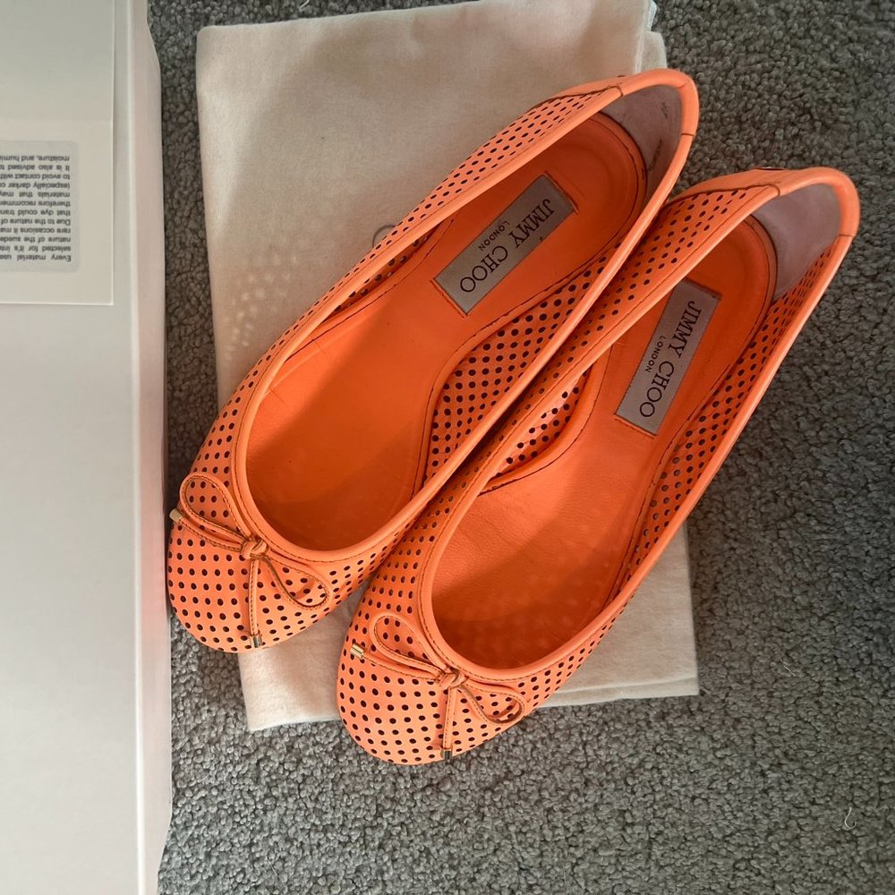 Jimmy Choo Orange Flats